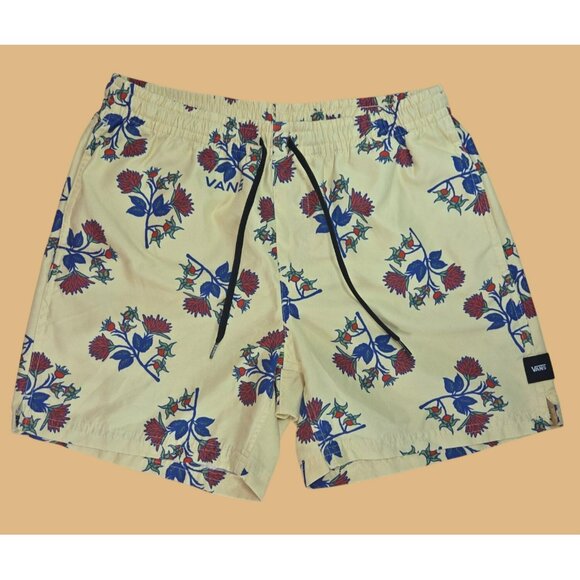 Vans Other - Vans Mens Floral Print Yellow Swim Trunks Small